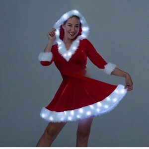 Red Long Sleeve Santa Dress ( No Belt Included)